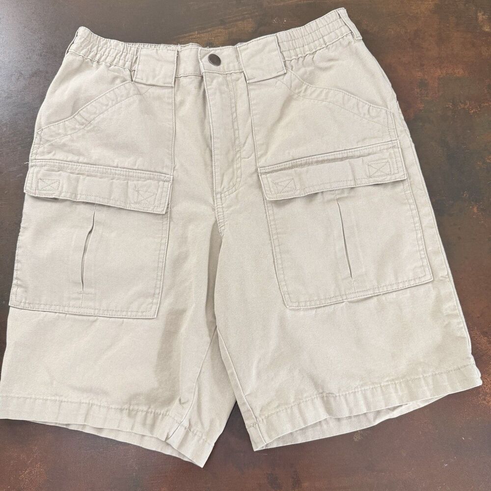 Scandia Woods Men’s cotton Cargo Shorts Size 32 Light Khaki Utility pockets